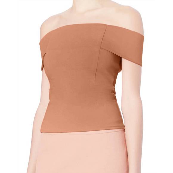 NEW MICHELLE MASON women's nude off-shoulder top in nude - Picture 1 of 5